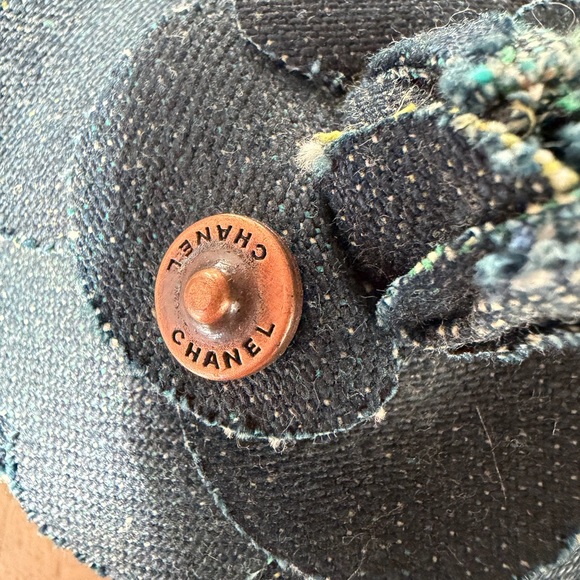 Chanel Navy Denim Flower Flats size 37.5 ballet flats - Picture 5 of 6